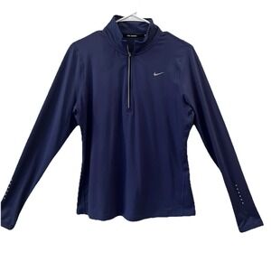 Nike Pullover Women's Large Quarter Zip Long Sleeve Dri-Fit Purple Running Top